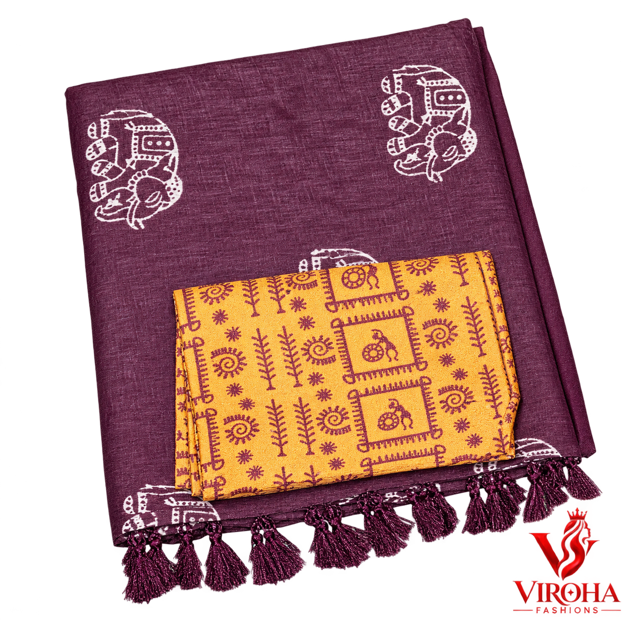 Viroha Maroon Mystic Saree